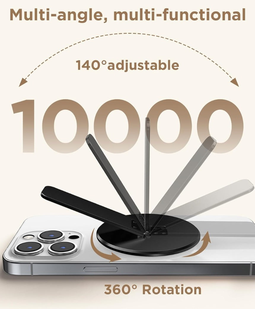 Magnetic Phone Stand, Phone Holder with Kickstand, 3 in 1 Metal Holder for Hand,Compatible with iPhone 12/13/14/15/16 Series,Black