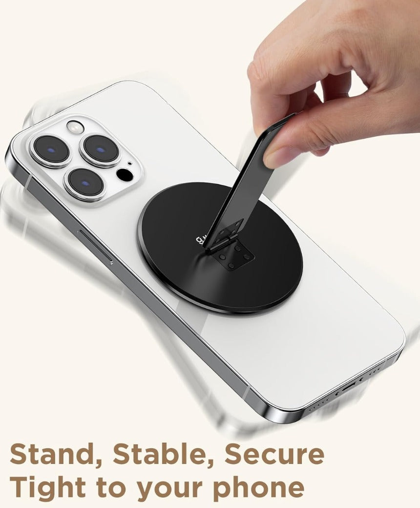 Magnetic Phone Stand, Phone Holder with Kickstand, 3 in 1 Metal Holder for Hand,Compatible with iPhone 12/13/14/15/16 Series,Black