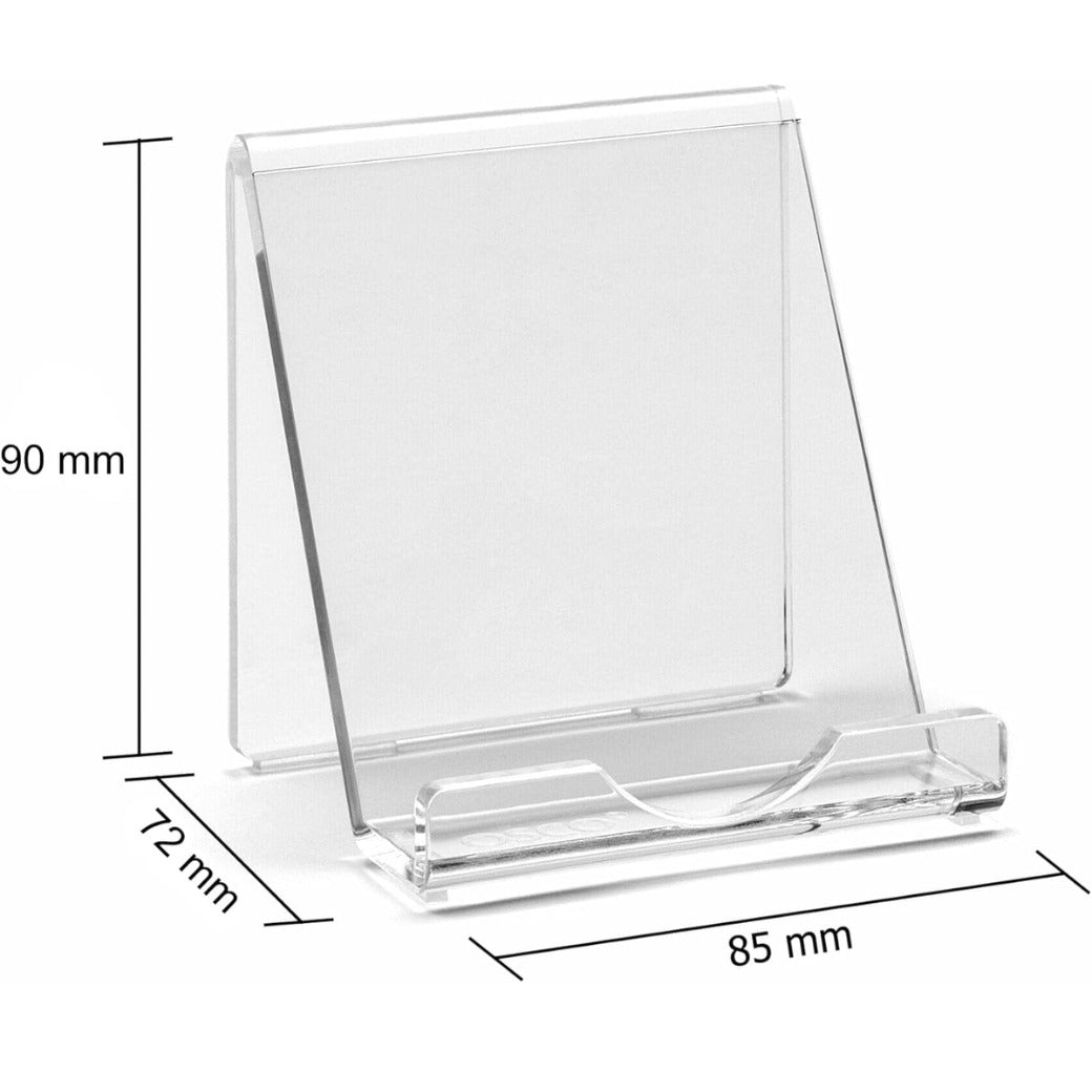 Clear Acrylic Smartphone Dock Stand, Elegant Desk & Bedside Holder with Glass-Look Finish, Universal Mobile Compatibility, Non-Slip Feet, Compact 9×8.5×7.2 cm