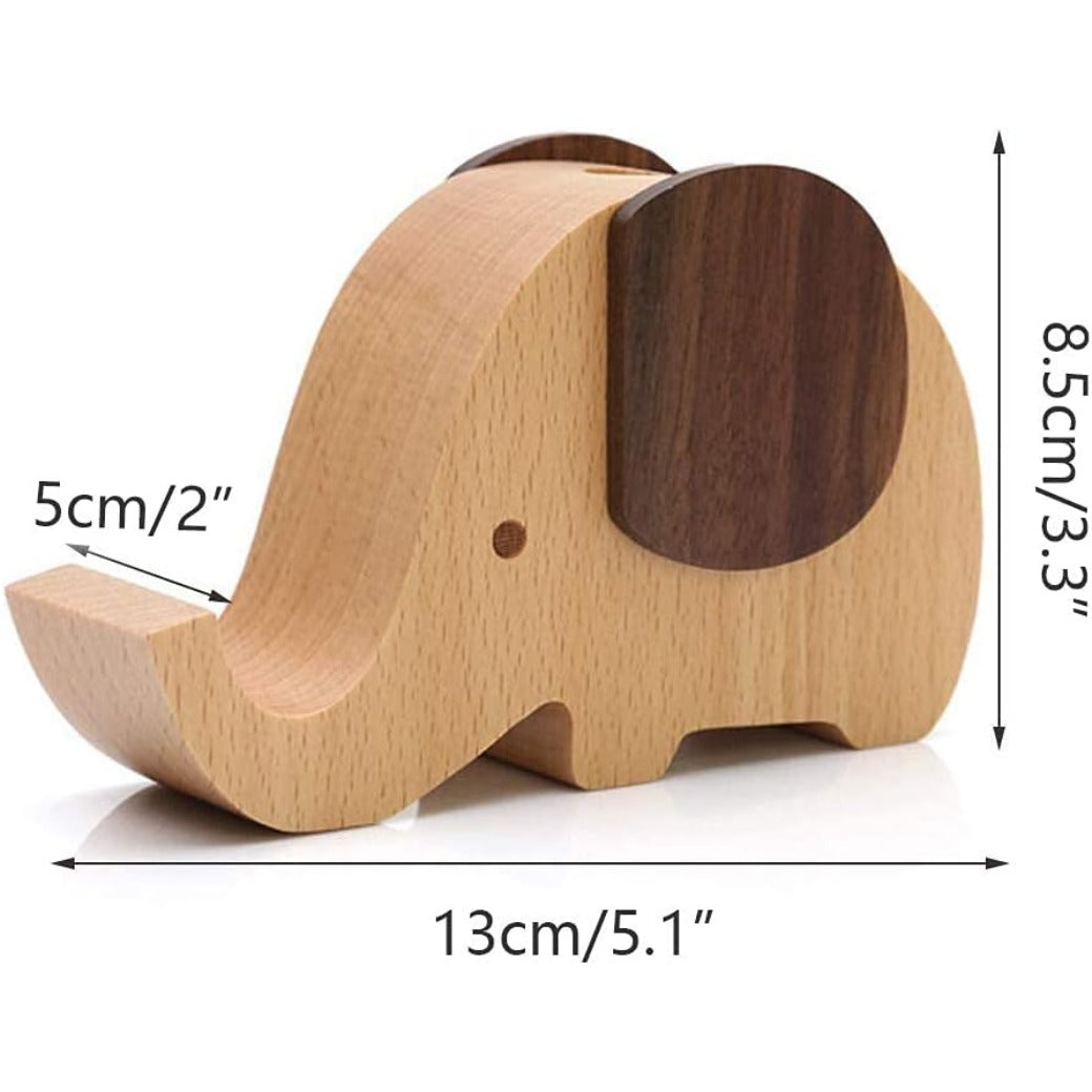 Birthday Gifts for Women: Wooden Pen Phone Stand Elephant Phone Holder Animal Phone Stand - Wood Ladies Christmas Gifts for Female Friend Sister Wife Daughter Mum