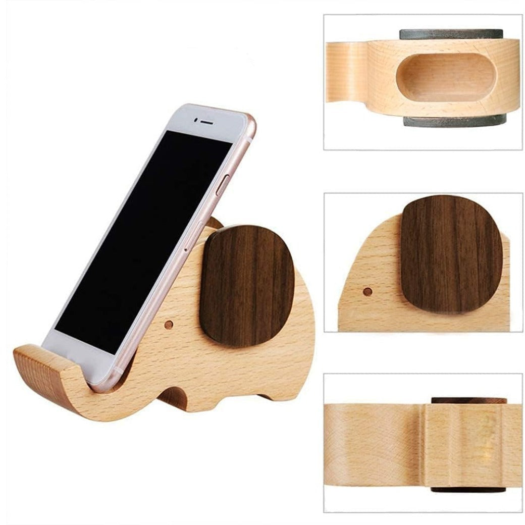 Birthday Gifts for Women: Wooden Pen Phone Stand Elephant Phone Holder Animal Phone Stand - Wood Ladies Christmas Gifts for Female Friend Sister Wife Daughter Mum