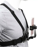 Chest Mount Harness and Backpack Shoulder Strap Mount with Phone Clip for Action Camera and Phone Filming Accessories
