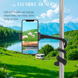 Phone Holder Gooseneck, Universal Lazy Phone Stand Clip 360° Rotating Adjustable Hands-Free for Bed Desk and Kitchen, Phone Stand Clamp Fit for All Smartphones（Black