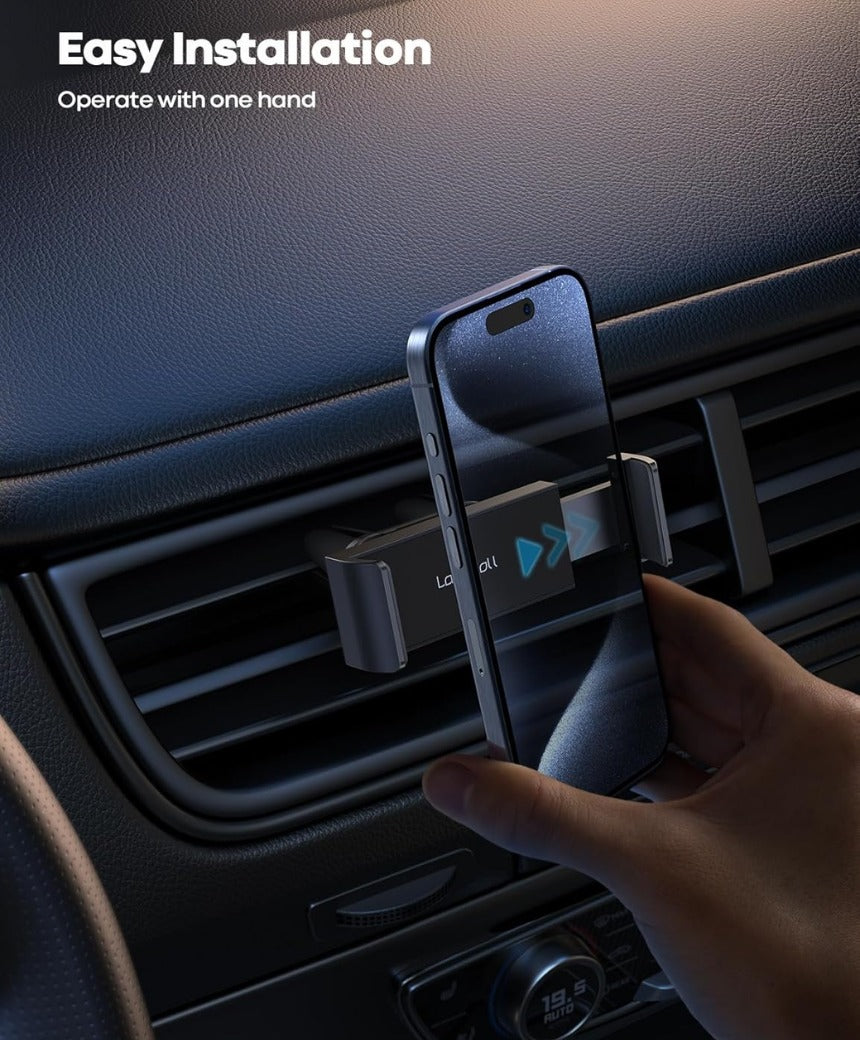 Car Phone Holder, Universal Vent Mount - 360 Rotating Air Vent Cradle Stand for iPhone 17 16 15 14 Pro Max Plus Air, 13 12 Pro Max Mini, 11 Pro Xs XR X 8, Samsung S21, Mobile Phones - Black