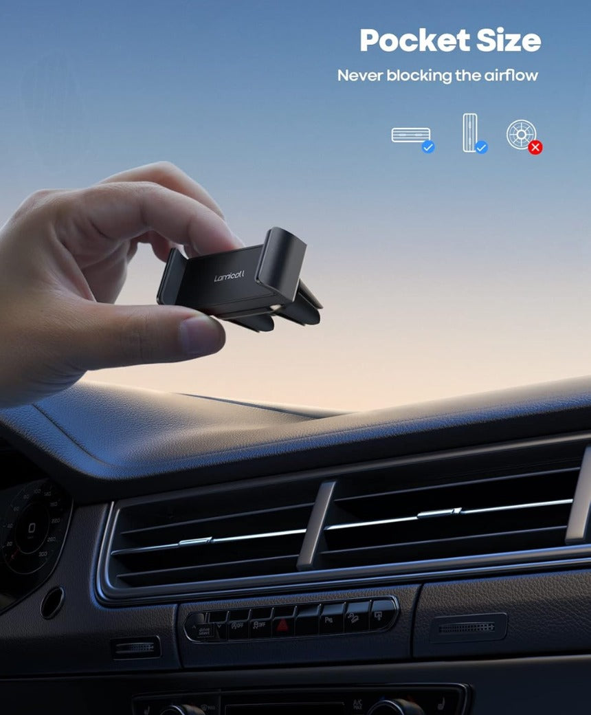 Car Phone Holder, Universal Vent Mount - 360 Rotating Air Vent Cradle Stand for iPhone 17 16 15 14 Pro Max Plus Air, 13 12 Pro Max Mini, 11 Pro Xs XR X 8, Samsung S21, Mobile Phones - Black