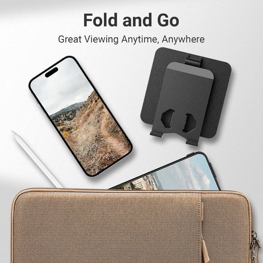 Stable Base Phone Stand - Height Adjustable, 360° Free Rotation Holder for All Mobile Phones & Tablets, black