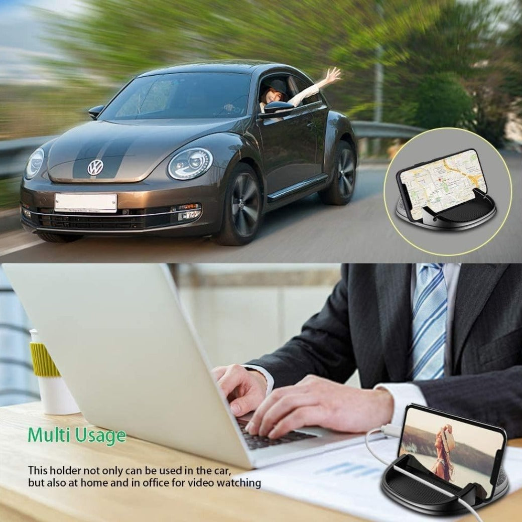 Car Phone Holder Dashboard, Car Phone Mount Cradle Anti-Slip Silicone Dashboard Phone Holder for Cars Sat Nav Holder Pad Mat Compatible with iPhone Samsung Galaxy and GPS Devices