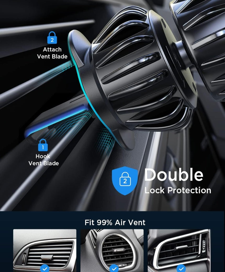 LISEN Magnetic Phone Holder for Cars, [Ultra Magnet] Car Phone Holder Magnetic for Air Vent [Metal Hook], Magnet Phone Mount Compatible With iPhone 16 Pro Max 15 14 13 12, Galaxy S25 Ultra