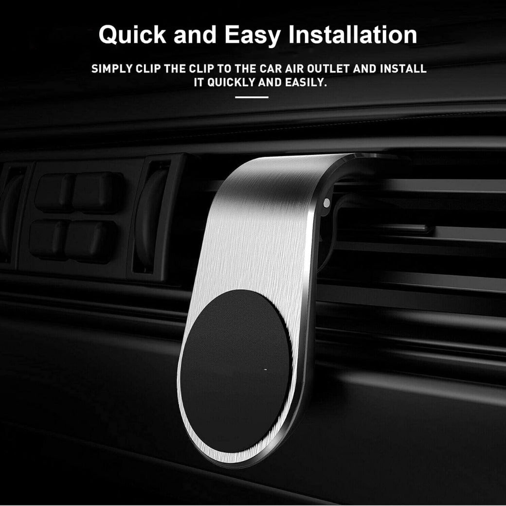 Car Phone Holder Magnetic Air Vent L Type Air Vent Clip Mount Magnetic Mobile Phone Holders, Phone Mount for Car Compatible with iphone, Samsung, Huawei