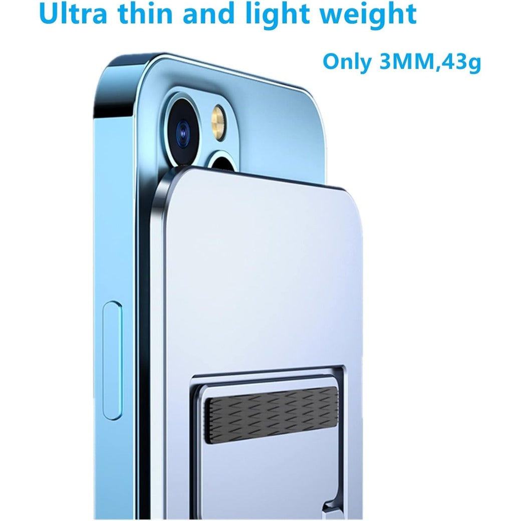 Ultra Thin Portable Foldable Cell Phone Stand - Adjustable Folding Stand for Desk & Travel, Compatible with iPhone Smartphones and iPad Tablets (4-12in), Blac