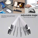4 Pcs Foldable Cell Phone Stand, V Shaped Universal Pocket Mobile Phone Holder, Portable Vertical and Horizontal Mount Desktop Holder Compatible with Tablets Smartphones (Black & White)
