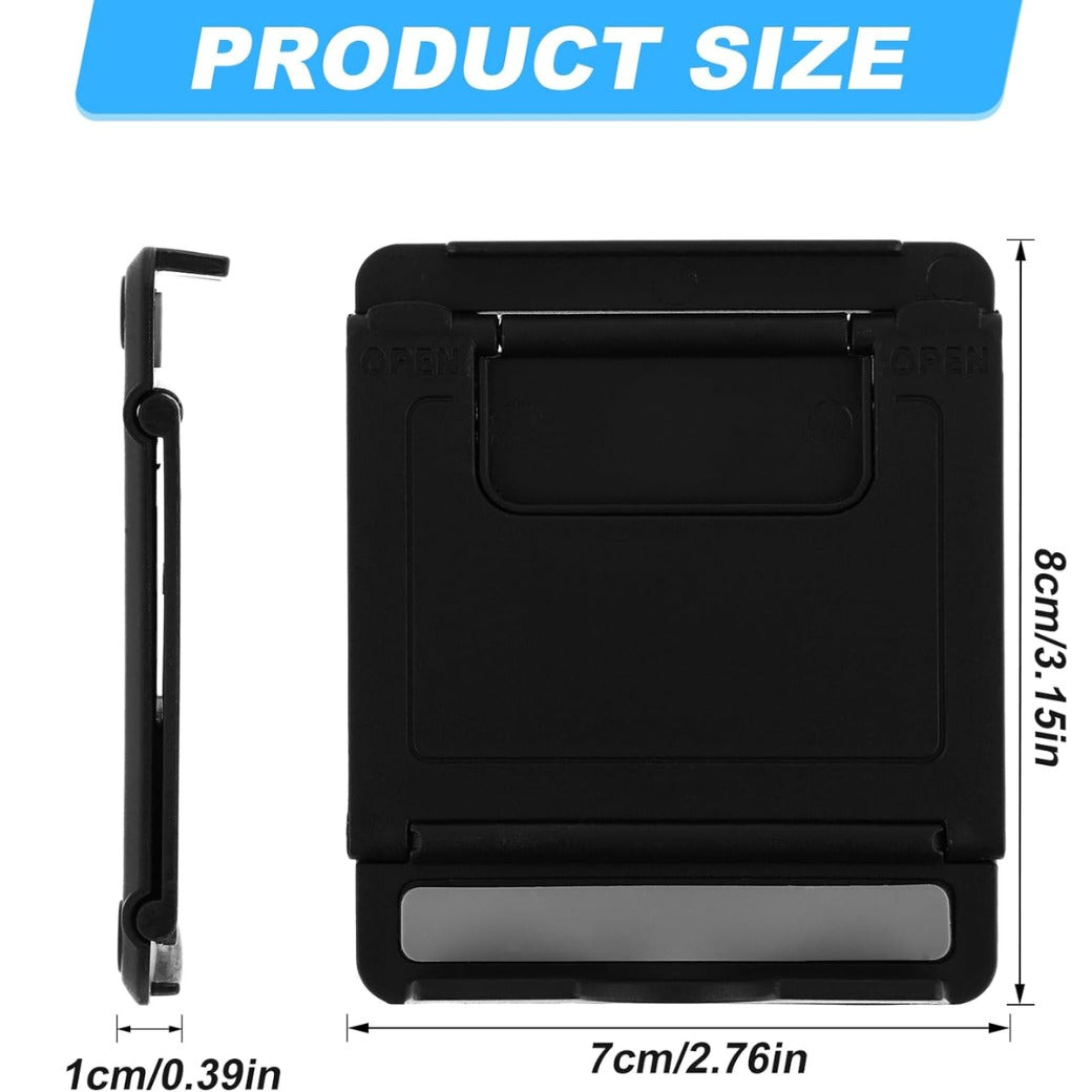 2Pcs Foldable Phone Stand, Mini Tablet Stand Multi-Angle Cell Holder Portable Cradle Mobile Docks for Desk Home Watch Movie Video (Black)