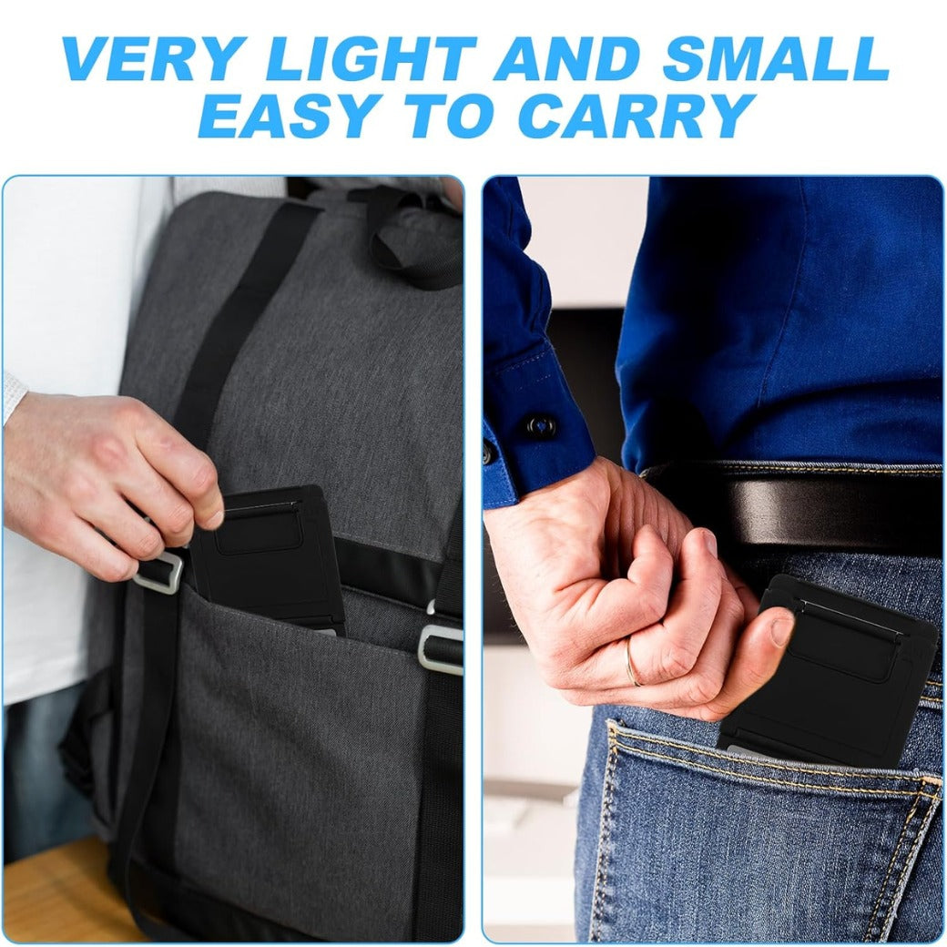 2Pcs Foldable Phone Stand, Mini Tablet Stand Multi-Angle Cell Holder Portable Cradle Mobile Docks for Desk Home Watch Movie Video (Black)
