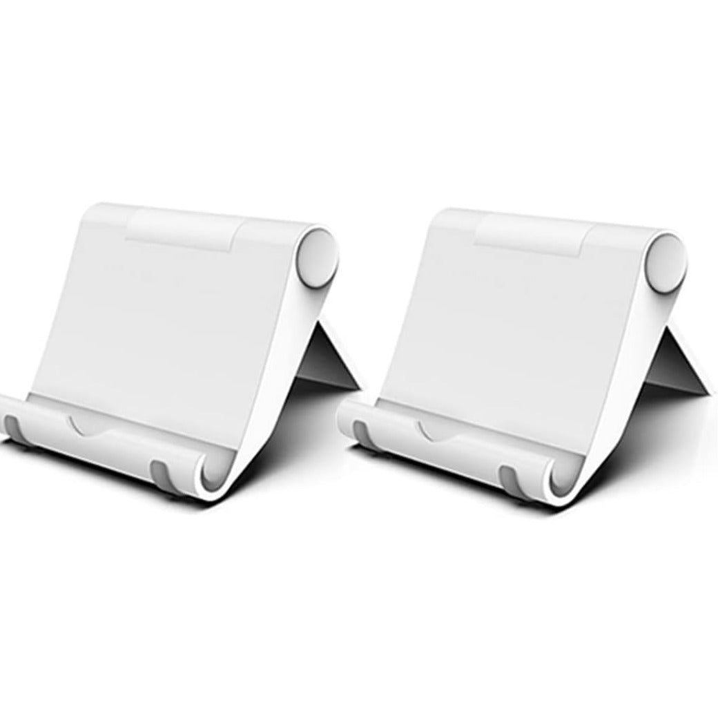 2 Pack Mobile Phone Stand Holder for Desk Adjustable Compatible with iPhone 13 12 Pro Max 11 SE XS XR 8 Plus 6 7 Samsung Galaxy Note20 S20 S10 S9 S8 Cell phone Holder Foldable (White)