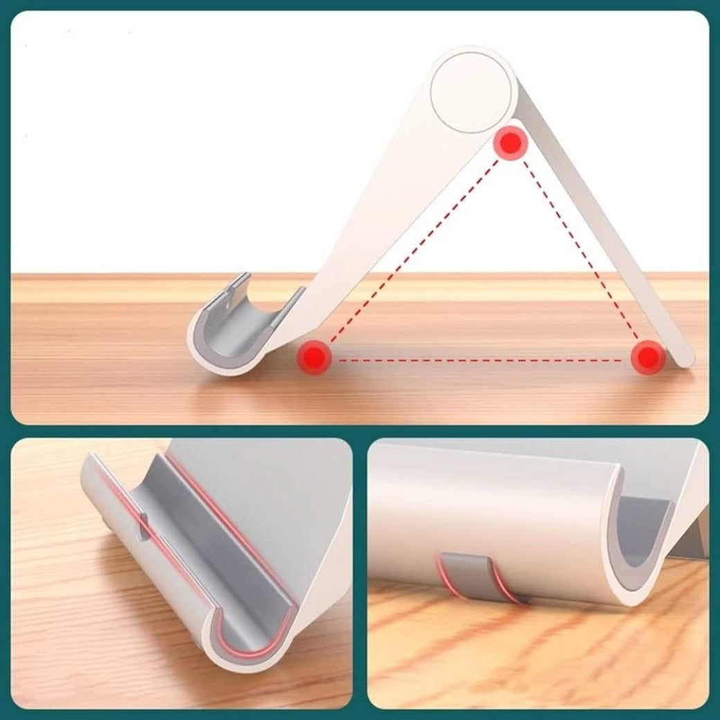 2 Pack Mobile Phone Stand Holder for Desk Adjustable Compatible with iPhone 13 12 Pro Max 11 SE XS XR 8 Plus 6 7 Samsung Galaxy Note20 S20 S10 S9 S8 Cell phone Holder Foldable (White)