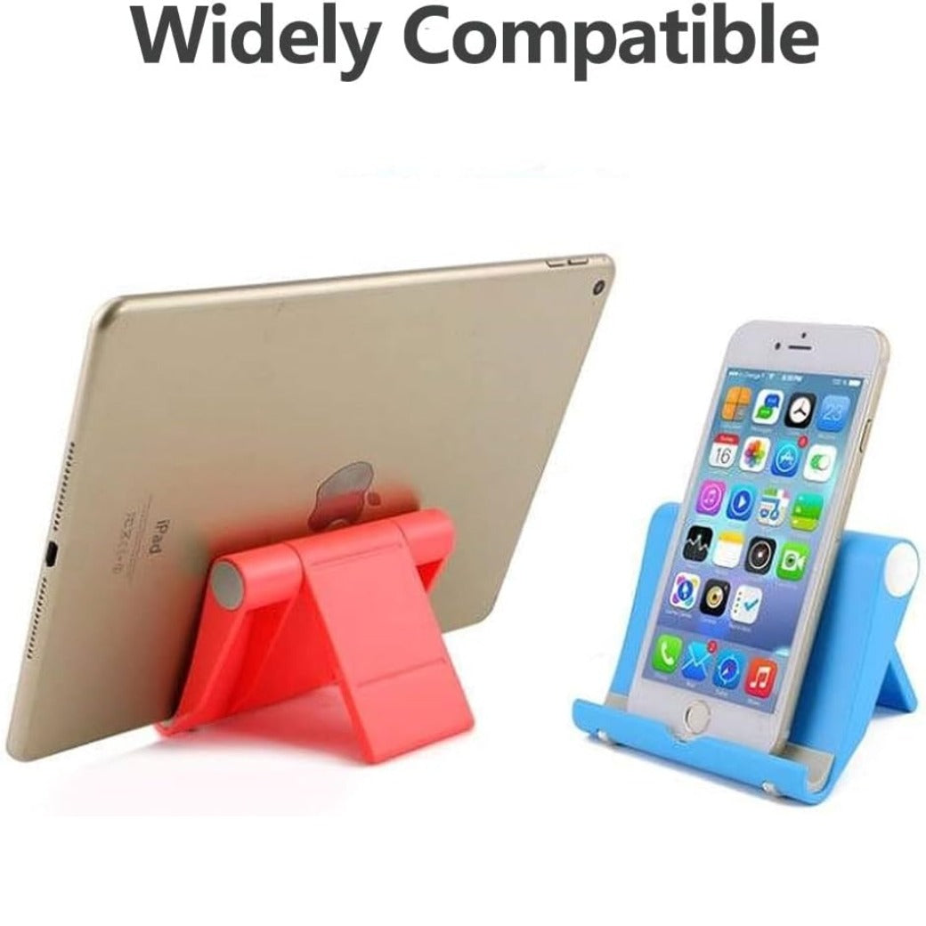 2 Pack Mobile Phone Stand Holder for Desk Adjustable Compatible with iPhone 13 12 Pro Max 11 SE XS XR 8 Plus 6 7 Samsung Galaxy Note20 S20 S10 S9 S8 Cell phone Holder Foldable (White)