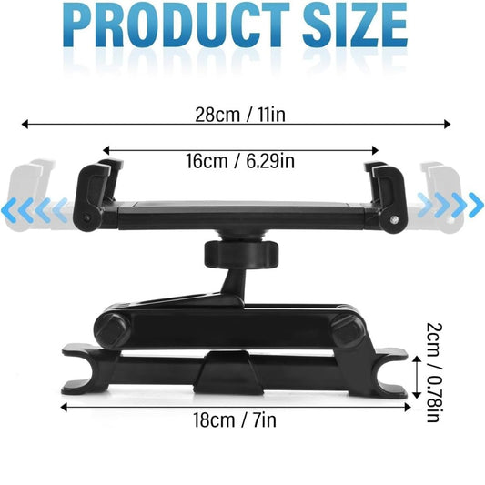 Car Headrest Mount, 360° Adjustable Car Backseat Mount, Headrest Tablet Mount for kids, adults, Universal Tablets holder for 5.5" - 12.9" iPad, Samsung, Switch, Kindle, Cellphone
