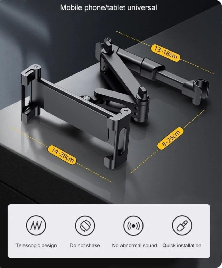 Car Headrest Mount, 360° Adjustable Car Backseat Mount, Headrest Tablet Mount for kids, adults, Universal Tablets holder for 5.5" - 12.9" iPad, Samsung, Switch, Kindle, Cellphone