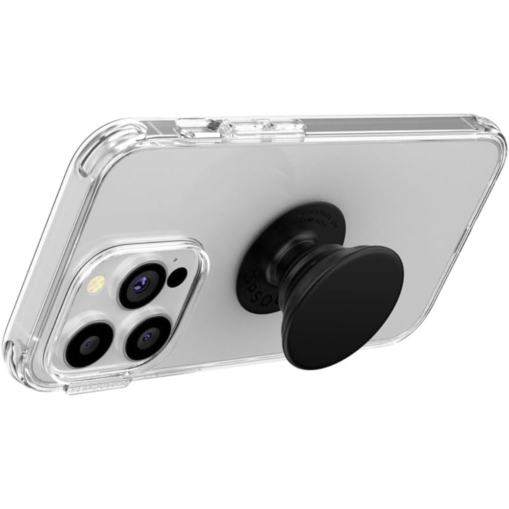 Phone Grip with Expanding Kickstand, Adhesive Grip - Black