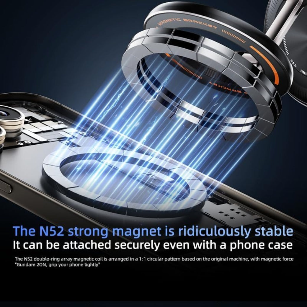 2026 Upgraded Vacuum Magnetic Phone Holder for Car, 360° Rotatable Suction Mount, Foldable & Adjustable for Car/Gym/Smooth Surface, Phone Holder with 3 Extra Rings for iPhone 17 16 15 14 13 & Android