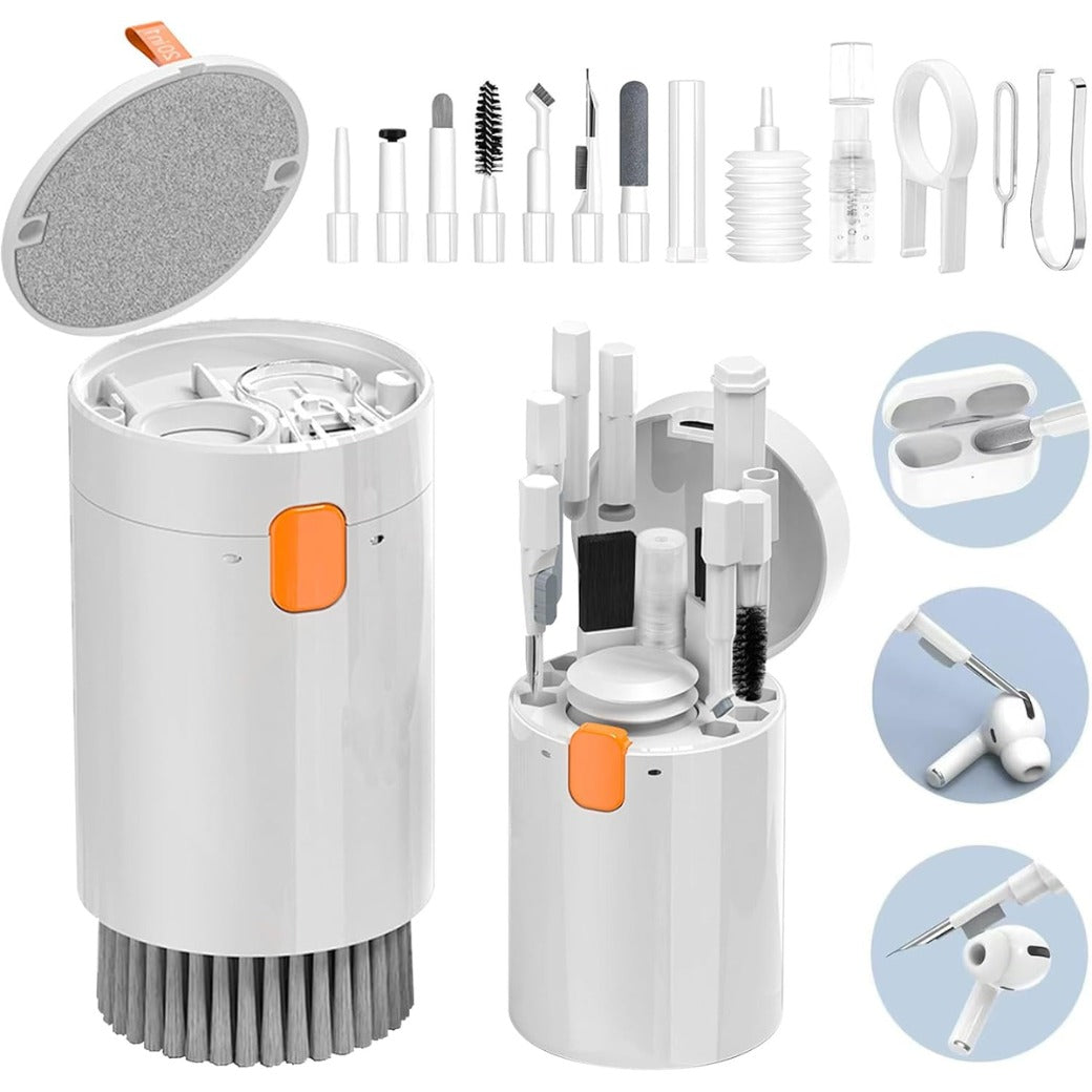 Cleaning Kit, 20 in 1 Keyboard Laptop Pen Cleaner Kit, Computer Tech Cleaning, Electronic Screen Cleaner Multi-Tool for Cleaning Mobile Phones, MacBook, Earbuds,Camera Lens, Computer Monitor-(Black)