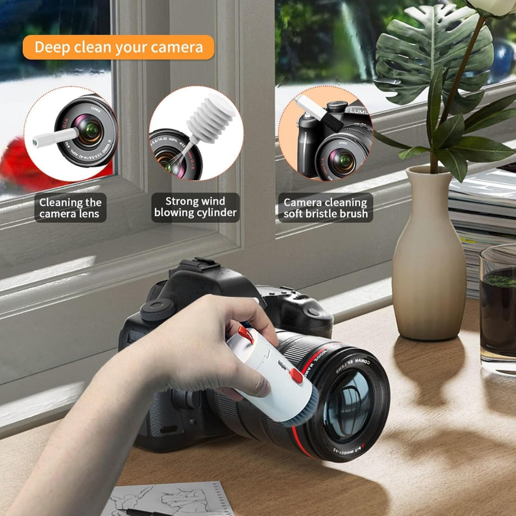 Cleaning Kit, 20 in 1 Keyboard Laptop Pen Cleaner Kit, Computer Tech Cleaning, Electronic Screen Cleaner Multi-Tool for Cleaning Mobile Phones, MacBook, Earbuds,Camera Lens, Computer Monitor-(Black)