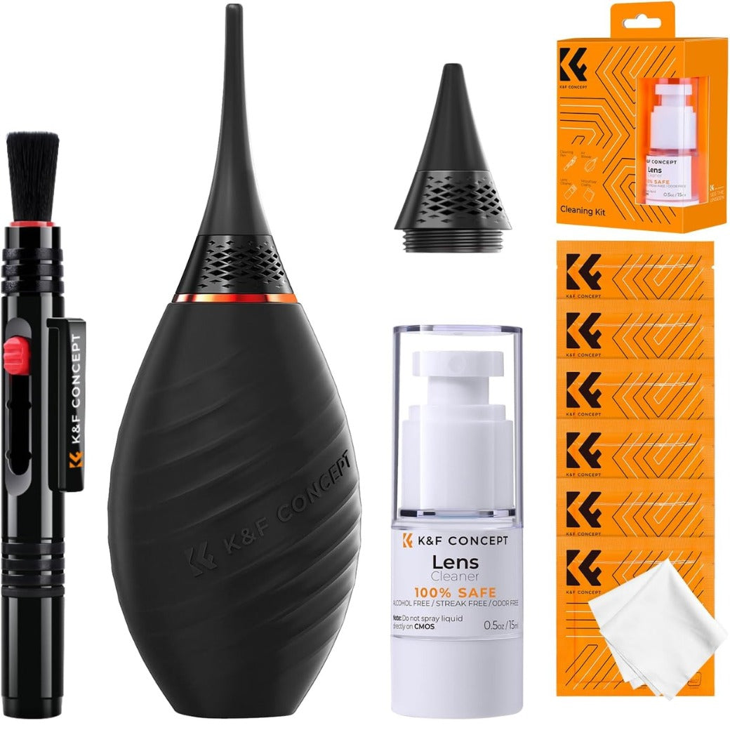 10-in-1 Camera Cleaning Kit with Lens Pen, Rocket Air Blower-Extension & Short Nozzle, Microfiber Cleaning Cloth, Cleaning Liquid for DSLR Camera Lens Cell Phones Cleaning Tool Accessories