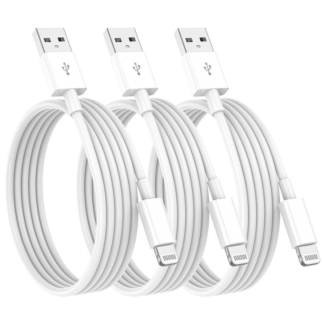 3Pack for iPhone Charger Cable 1M MFi Certified Lead, A to USB Cable Fast Charging for Apple iPhone 14/13/12/11/11ProMax/X/XS/XR/XS Max/8/7/6/5, for iPad (1M White)
