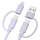 Elebase Multi Charger Cable for iPhone 17,4 in 1 Charging Cord 2M,60W Fast Charging USB C Cable with USB A/Lightning Adapter for New Apple 16 15 14 Pro Max Plus,AirPods 3,iPad Air 5,Mini 6 7,Macbook