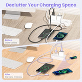 Elebase Multi Charger Cable for iPhone 17,4 in 1 Charging Cord 2M,60W Fast Charging USB C Cable with USB A/Lightning Adapter for New Apple 16 15 14 Pro Max Plus,AirPods 3,iPad Air 5,Mini 6 7,Macbook