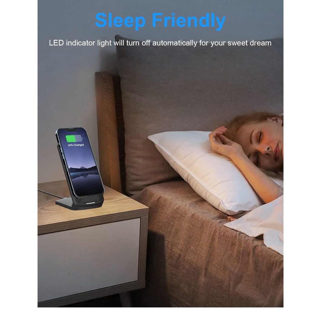 NANAMI Wireless Charger for Samsung and iPhone, 15W Fast Wireless Charging Stand for Galaxy S25 Ultra S24 S23 S22 S21 S20 S10 Note 20, 7.5W for iPhone 17 16 15 14 13 12 11 X XS XR & Qi-Enabled Phone