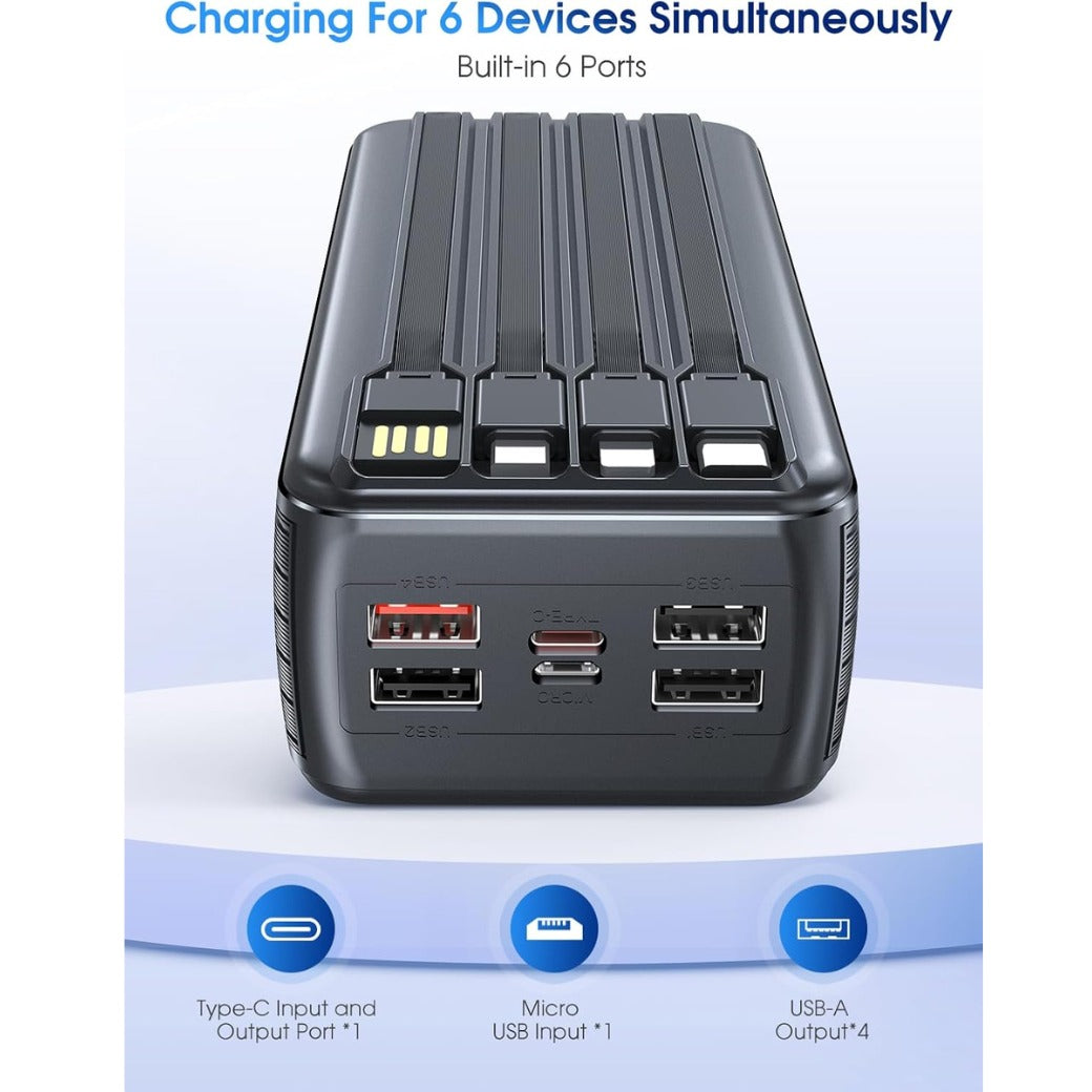 56800mAh& 65w Power Bank Portable Charger, External Battery Pack Phone Charger,10 Charging Ports Battery bank With Smart LED Display, for iPhone/iPad/Tablet