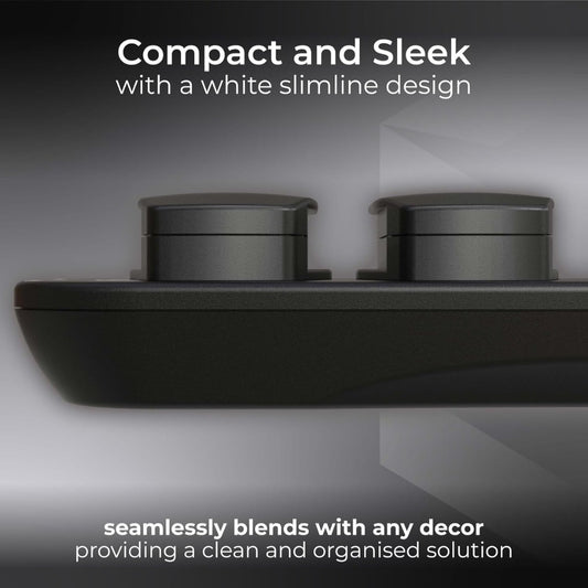 Masterplug Four Socket Extension Lead, 2 Metre Cable, Unswitched, 4-Way Plug Extension Cable, Power Strip, Basic Power, Black, 13A, 4G, 2m, BFG210NB