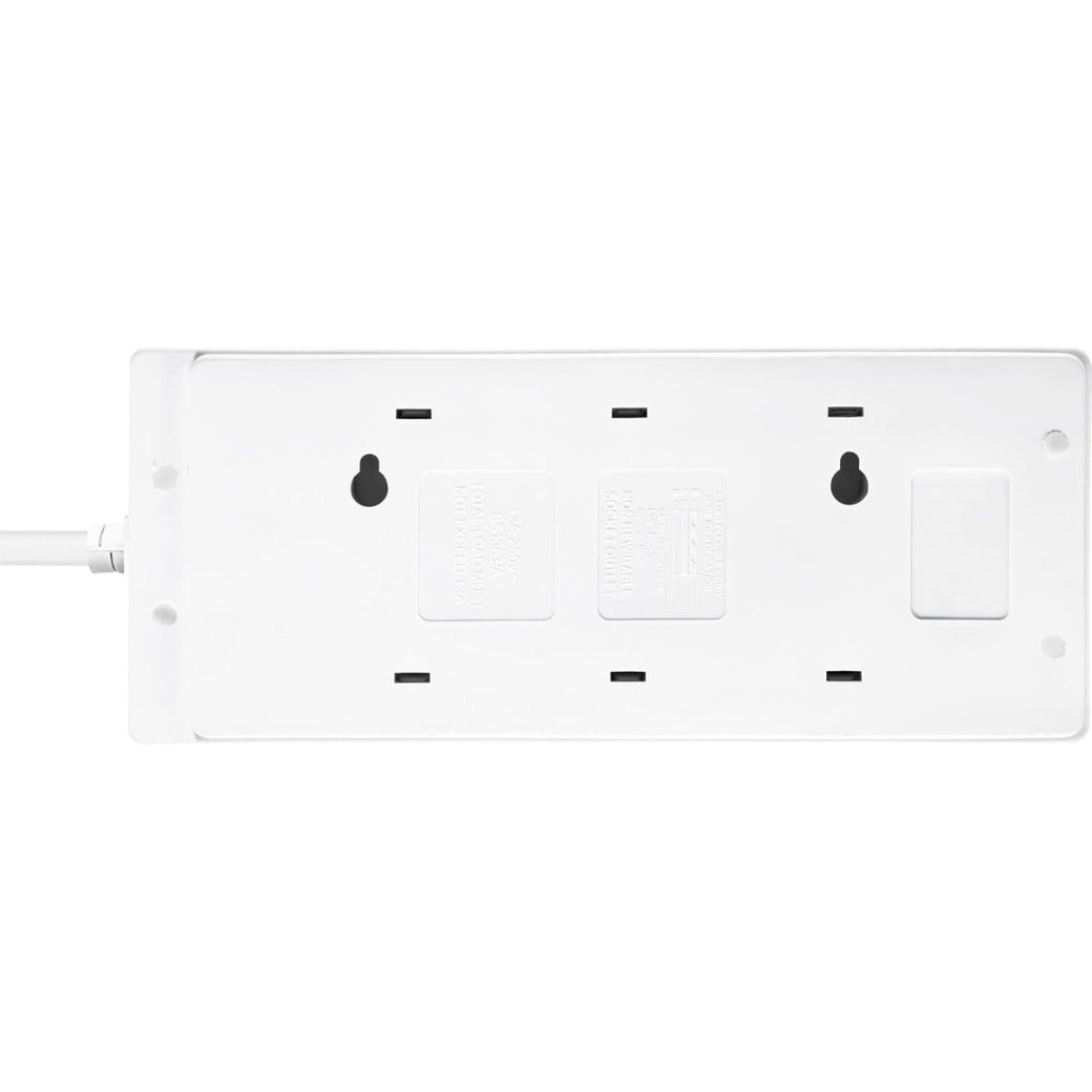 Masterplug Eight Socket Extension Lead with Power Indicator, 2 Metre, White BEN210-MP