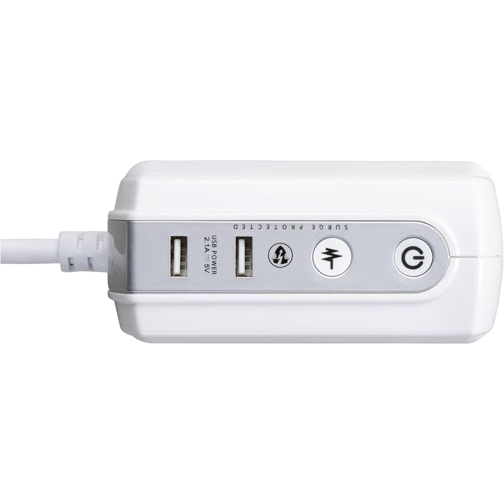 Masterplug SRGDU41PW2-MP Heavy Duty Four Socket Surge Protected Extension Lead with 2 USB Ports, 2 Metre, White