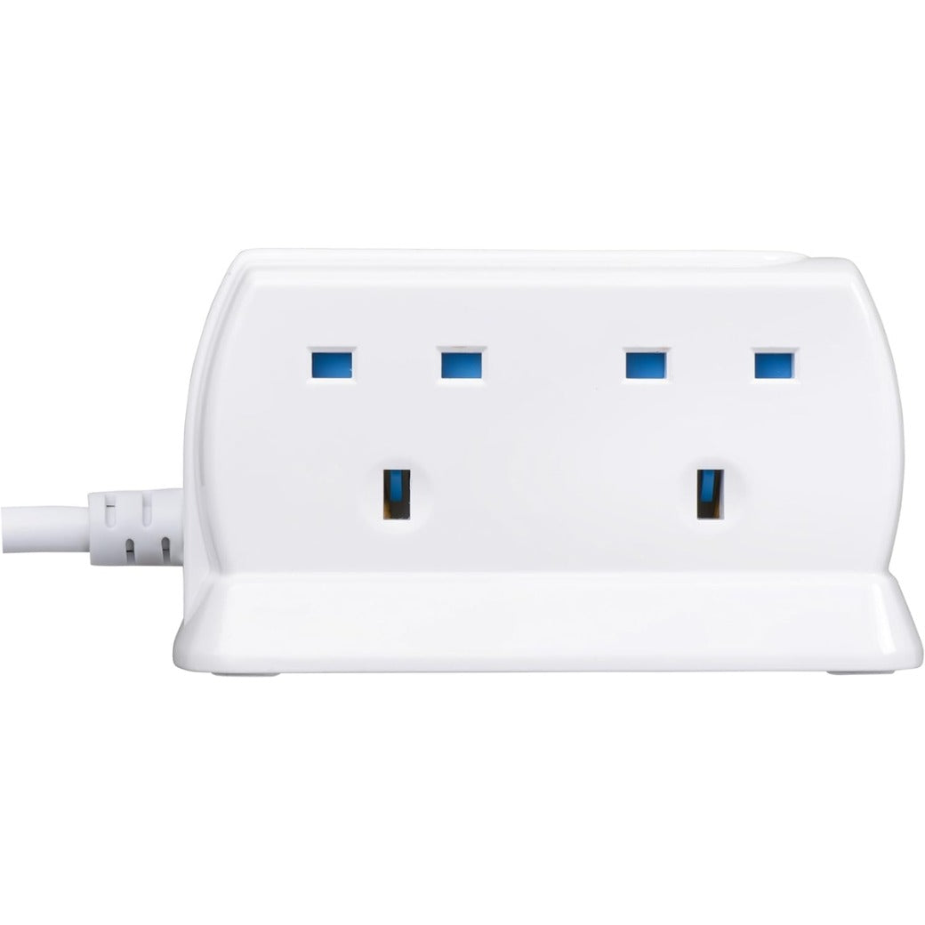 Masterplug SRGDU41PW2-MP Heavy Duty Four Socket Surge Protected Extension Lead with 2 USB Ports, 2 Metre, White