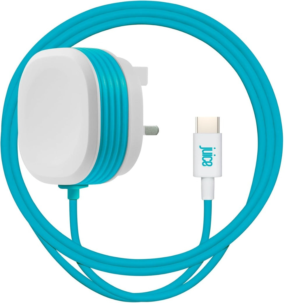 Juice USB Type-C Powerful Mains Charger for Tablets & Mobiles, 2.4 AMP output (White)