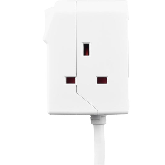 Masterplug Three Socket Extension Lead with Individual Switches, White