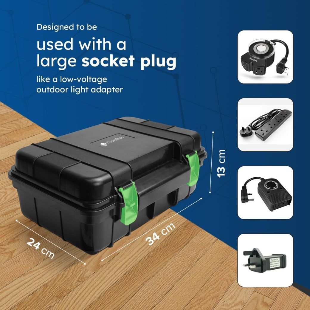 Weatherproof Outdoor Electric Box with 4 Gang 10m Extension Lead – IP54 Rated