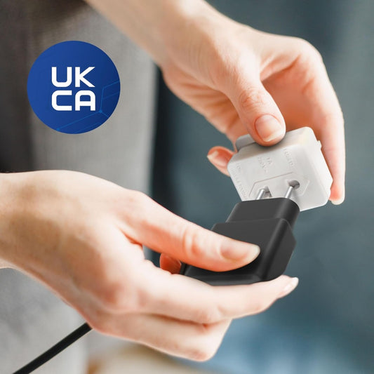 UK Shaver Adaptor Plug - Fused 1A 250V 2-Pin to 3-Pin Converter - CE Certified Plug for Electric Shaver & Toothbrus