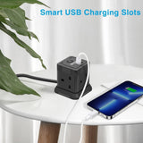Lead Cube 3M With USB Slots, BEVA 4 Way Extension Socket With 3 USB Ports