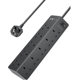 10 Way Extension Lead with USB Slots(2 USB C), ANVODE 14-IN-1 Plug Extension Socket with Switch