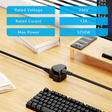 Plug Splitter Extension Cord 2 Plug Extension Lead 10m Power Cable 13 Amp Heavy Duty Electrical Socket Black For Garden