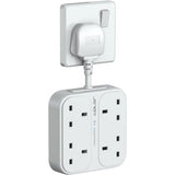 Plug Extension USB,Extension Lead with 4 USB Slots(3 USBA+1 USB C) Power Socket with 4 Way 4 USB Charging Station(17W) Power Strip Surge Protection for Home Travel,