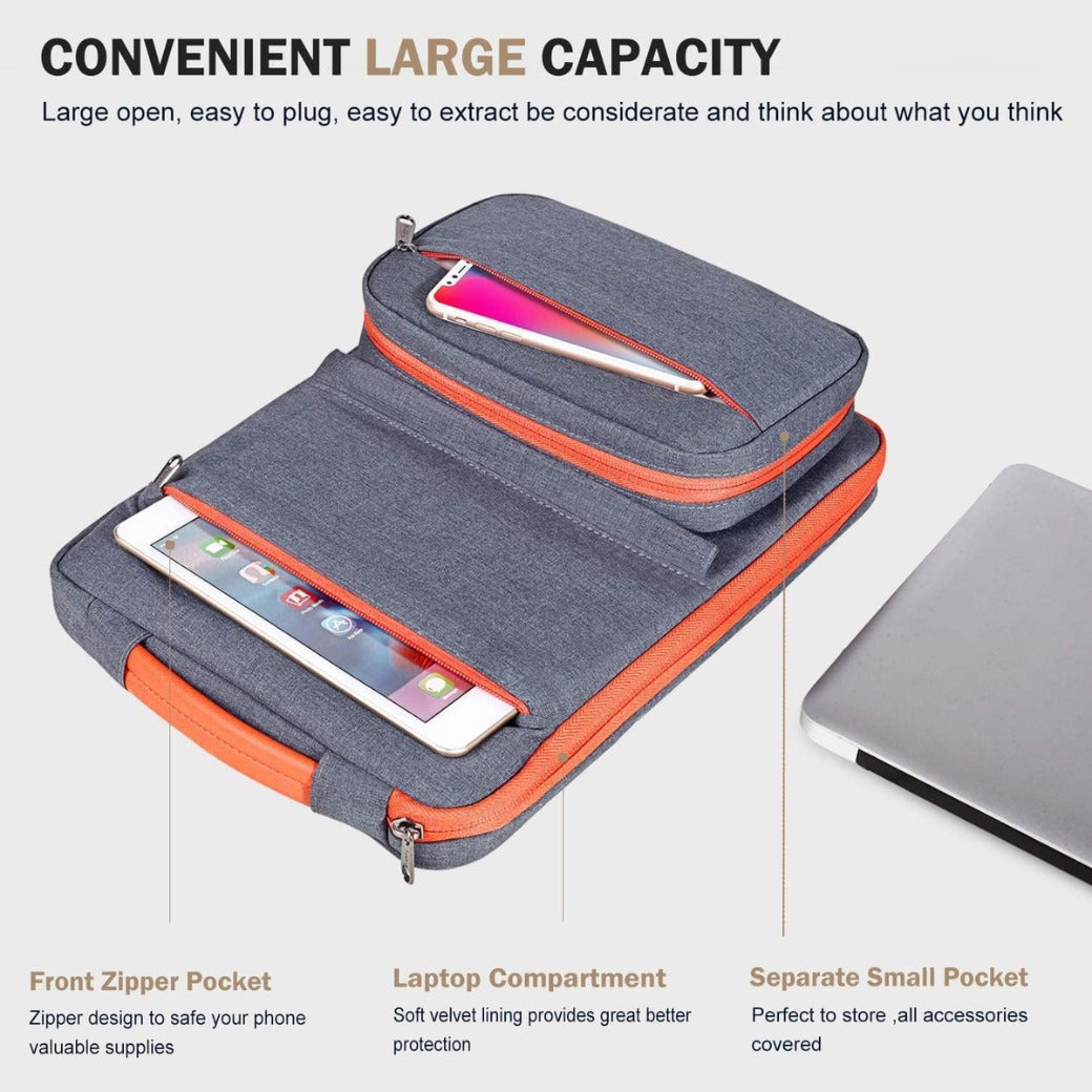 Laptop Sleeve Case 13 13.3 14 Inch with Detachable Accessories Pouch,