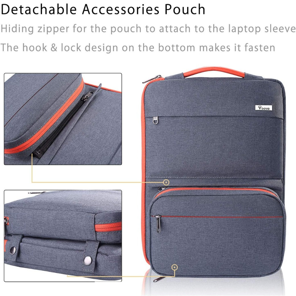 Laptop Sleeve Case 13 13.3 14 Inch with Detachable Accessories Pouch,