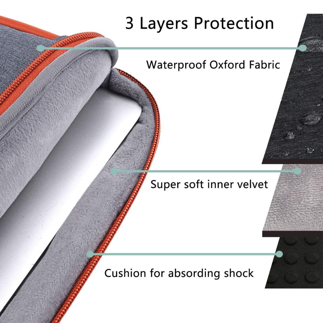 Laptop Sleeve Case 13 13.3 14 Inch with Detachable Accessories Pouch,