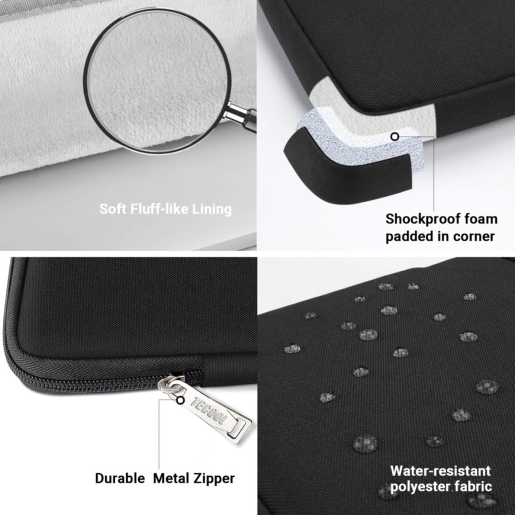 14 Inch Laptop Sleeve Protective Case for 14 Inch HP Lenovo Dell Acer Notebook Chromebook, 15'' MacBook Air M4 M3 M2, Waterproof Computer Case Bag with Handle and Pockets, Black