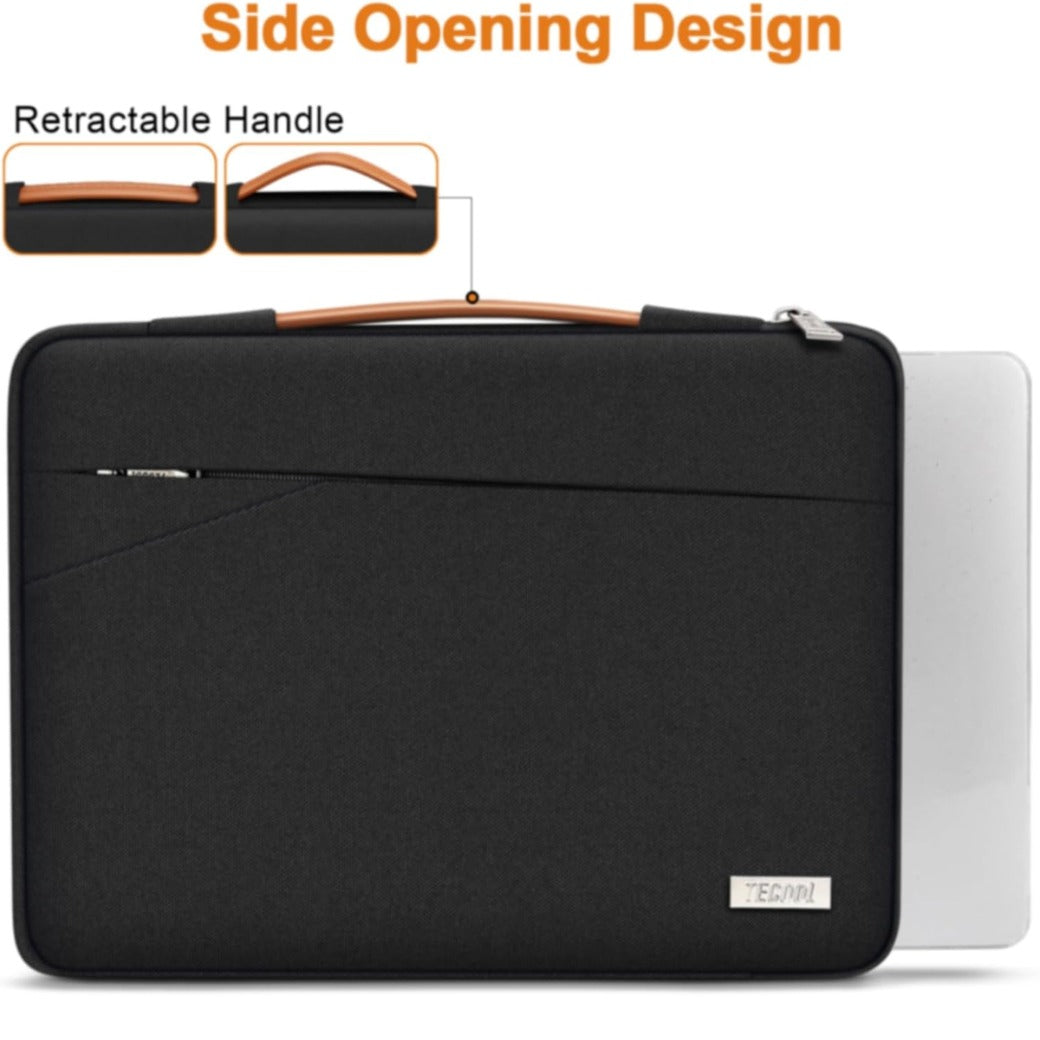 14 Inch Laptop Sleeve Protective Case for 14 Inch HP Lenovo Dell Acer Notebook Chromebook, 15'' MacBook Air M4 M3 M2, Waterproof Computer Case Bag with Handle and Pockets, Black
