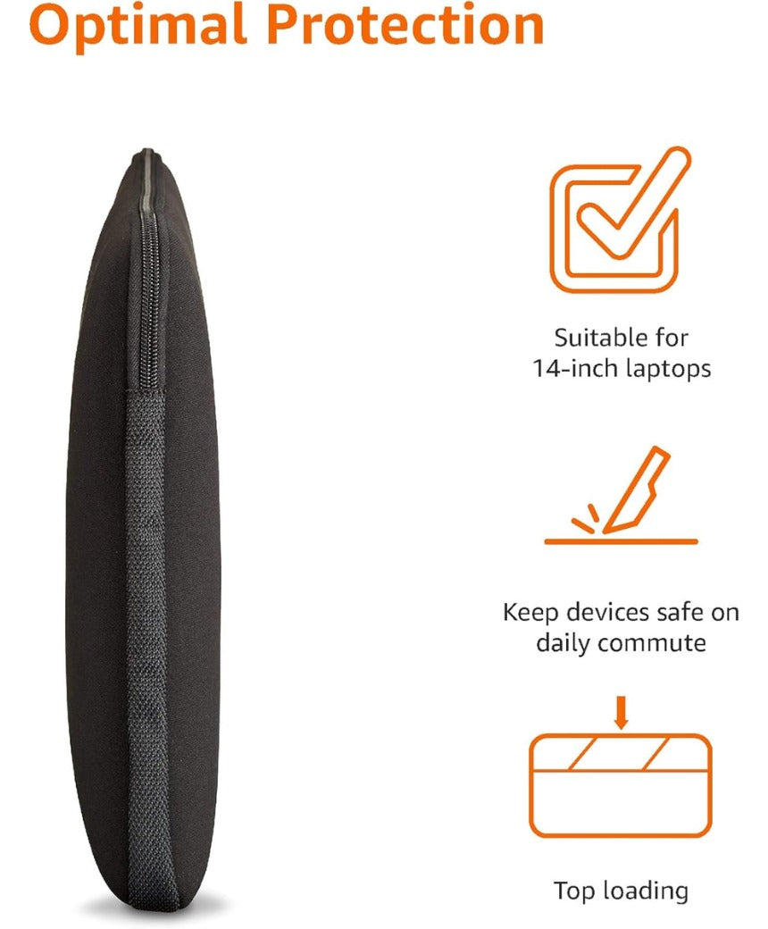 14 inches Laptop Sleeve, Compatible Protective Case with Zipper, Black